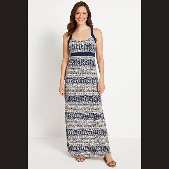 Eddie Bauer Cross Strap Sleeveless Maxi Dress Women's Size Medium - Picture 1 of 11